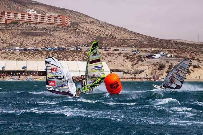 Choppy conditions for the racers - PWA Sotavento Fuerteventura Grand Slam 2011 ©  John Carter / PWA http://www.pwaworldtour.com